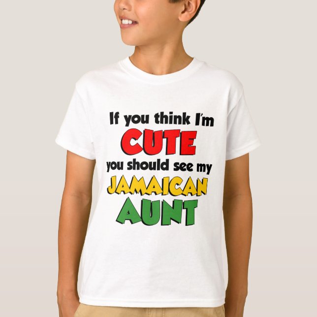 T-shirt Tante jamaïcaine tellement mignonne (Devant)