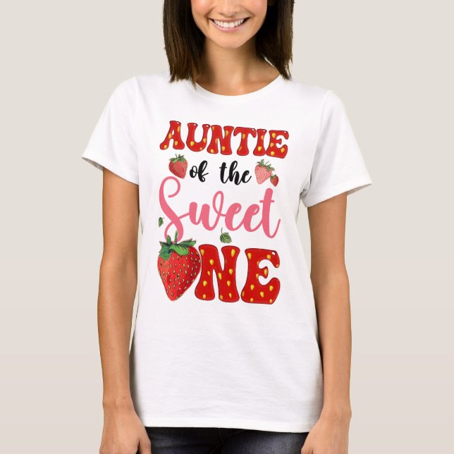 T-shirt Tante Of Sweet One Strawberry Frist 1er anniversai (Devant)