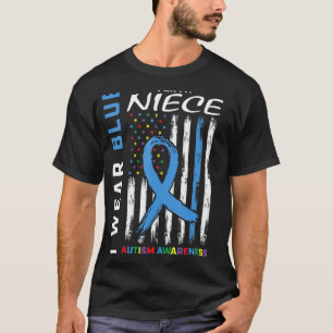 T-shirt Tante Oncle Je Porte Bleu Pour Ma Nièce Sensibilis
