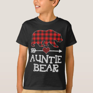T-shirt Tante Ours de Noël Pyjama Rouge Plaid Buffalo Fam