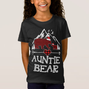 T-Shirt Tante Ours de Noël Pyjama Rouge Plaid Buffalo Fam