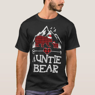 T-shirt Tante Ours de Noël Pyjama Rouge Plaid Buffalo Fam