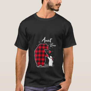 T-shirt Tante Ours Pajama de Noël Rouge Buffalo Plaid V Ne