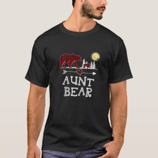 T-shirt Tante Ours Pyjama de Noël Rouge Buffle Plaid
