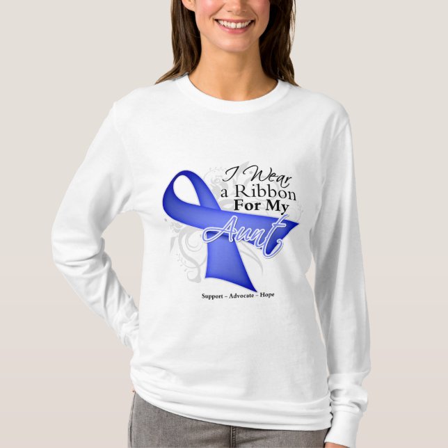 T-shirt Tante Periwinkle Ribbon - cancer de l'estomac (Devant)