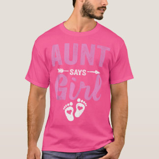 T-shirt Tante Révèle le Sexe Fille Famille Bébé Fête Thé