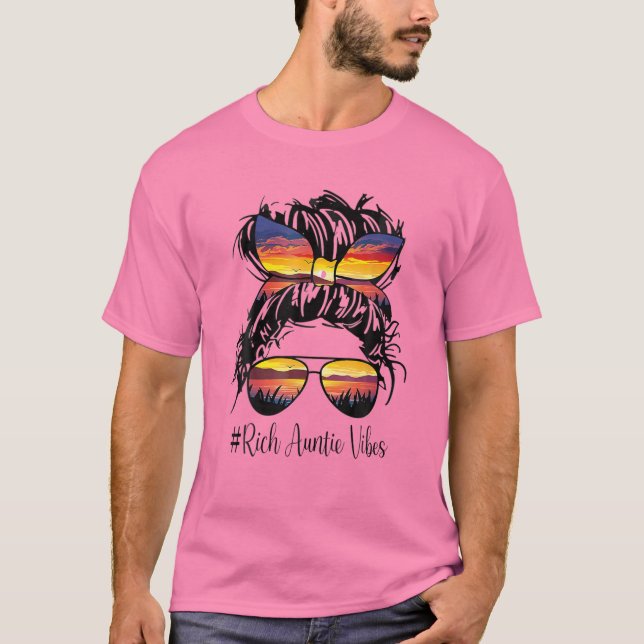 T-shirt Tante Riche Vibes Tante Femmes Meilleure Tante Mèr (Devant)