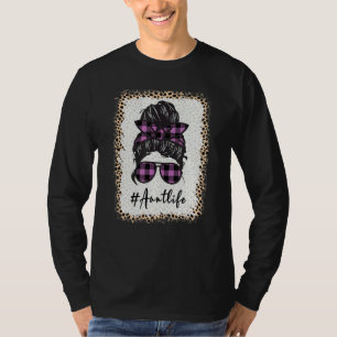 T-shirt Tante Vie Bleached Auntlife Leopard Messy Bun Moth