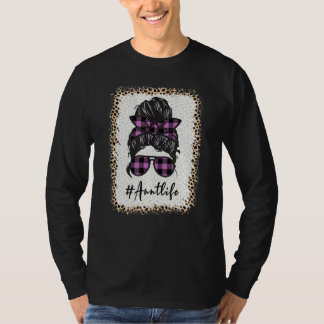 T-shirt Tante Vie Bleached Auntlife Leopard Messy Bun Moth