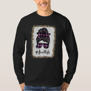 T-shirt Tante Vie Bleached Auntlife Leopard Messy Bun Moth