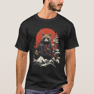 T-shirt Tanuki Art Japonais Raccoon Chien Japon Cadeau