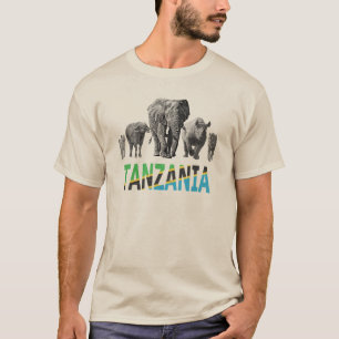 T-shirt Tanzania Pride Big 5 Wildlife pour les fans de Tan