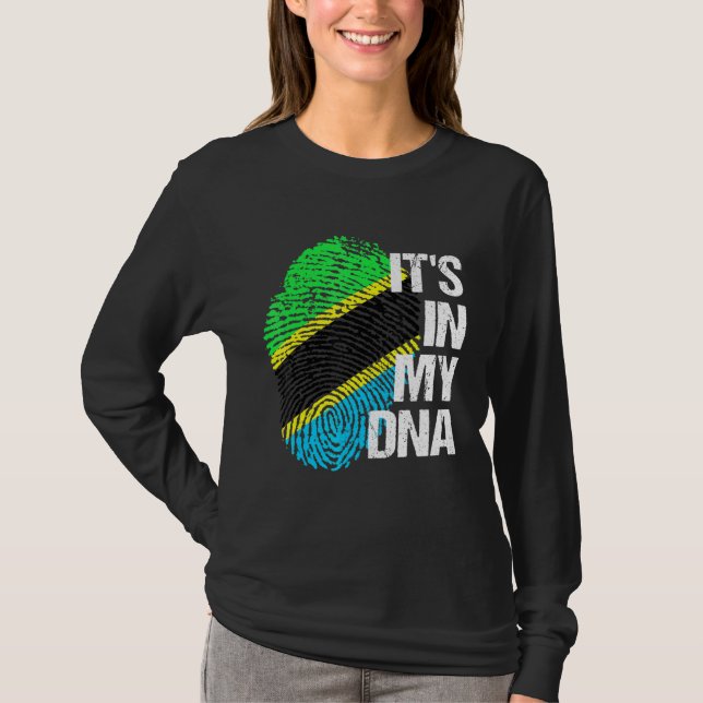 T-shirt Tanzanie Drapeau Adn Patrimoine Racines Fierté Tee (Devant)