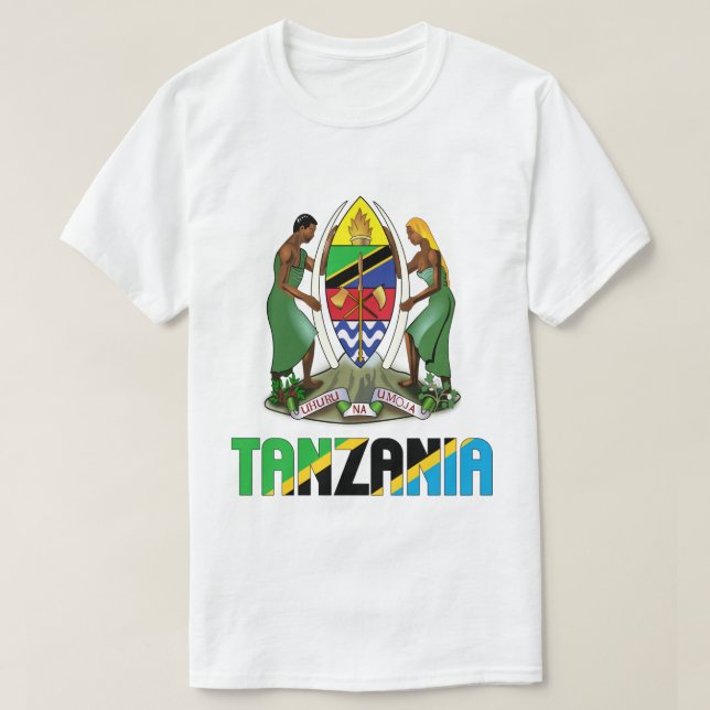 T-shirt Tanzanie Drapeau et blason Patriotique (Design devant)