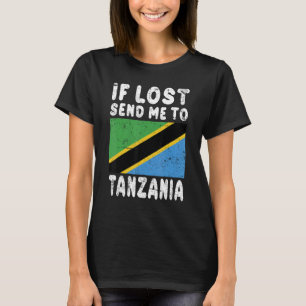 T-shirt Tanzanie Drapeau souvenir Si perdu envoyez-moi en