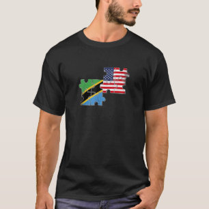 T-shirt Tanzanie Usa Loots Drapeau Américain Tanzanien