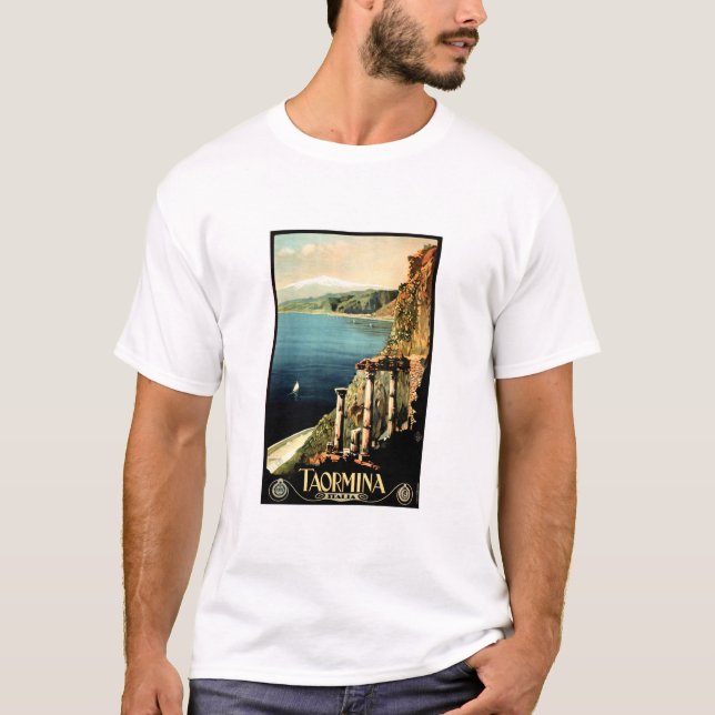 T-shirt TAORMINA ITALIA Sicile Vieux Italie ENIT Travel Ad (Devant)
