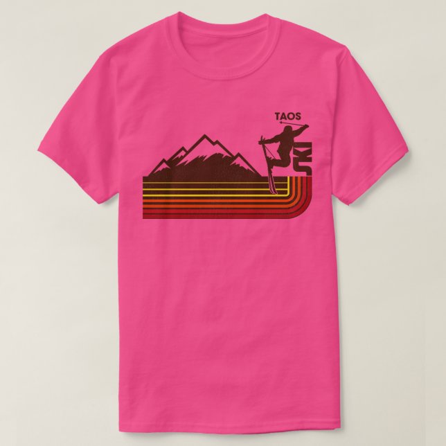 T-shirt Taos les années 7080s Style Skiing Stripe (Design devant)