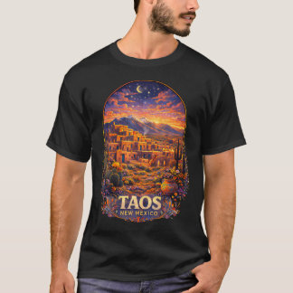 T-shirt Taos Nouveau-Mexique Rétro Sud-Ouest Désert Pueblo