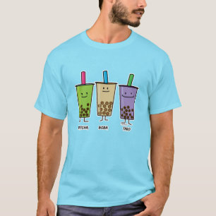 T-shirt Tapioca de taro de lait de boissons de vert de thé