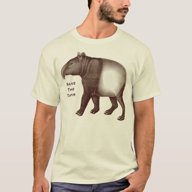 T-shirt Tapir de Malaisie - Sauvez le Tapir, J'aime les ta (Devant)