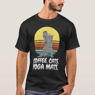 T-shirt Tapis de Yoga Chats Café Yogi Yoga
