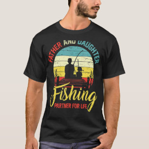 T-shirt Tapis Rétro Papa Fille Partenaire de Pêche Pour la