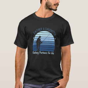 T-shirt Tapis Rétro Père Fille Partenaire de Pêche Pour la