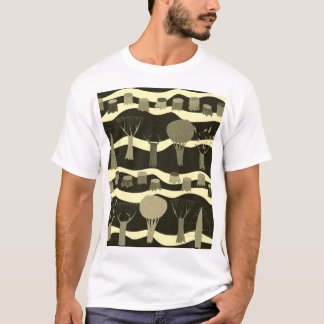 T-shirt Tapisserie de bois gris : arbres motif.