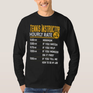 T-shirt Tarif horaire d'instructeur de tennis Coach de ten