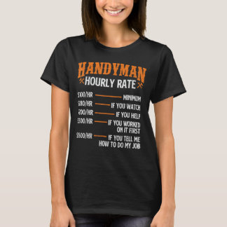 T-shirt Tarif horaire Handyman - Réparateur Main