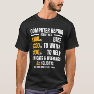 T-shirt Tarifs de réparation informatique Ingénierie logic