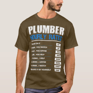 T-shirt Tarifs horaires de plombier Mens Drôle Idée cadeau