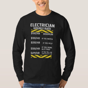 T-shirt Tarifs horaires des électriciens Lineman Retro Ele