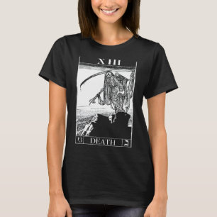 T-shirt Tarot carte de mort Squelette crâne d'horreur os G