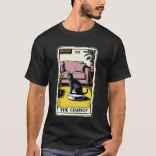 T-shirt Tarot Carte Le Chariot Chat Aspirateur Robot Fu