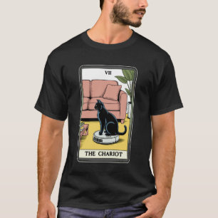 T-shirt Tarot Carte Le Chariot Chat Aspirateur Robot Fu
