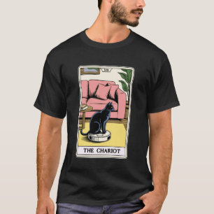 T-shirt Tarot Carte Le Chariot Chat Robot Aspirateur Fu