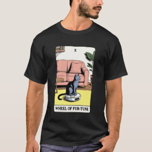 T-shirt Tarot Carte Roue de Fur-Tune Chat Robot Aspirateur