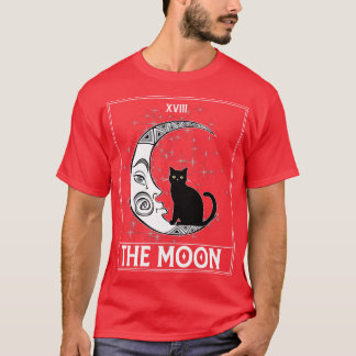 T-shirt Tarot de Croissant Lune et Chat Noir Graphique cos