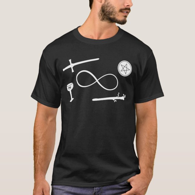 T-shirt Tarot Lemniscate : Magicien & 4 éléments (Devant)