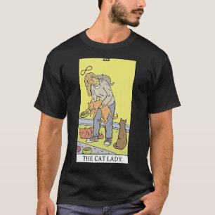 T-shirt Tarot Moderne Le Chat Lady Mon Chat Noir