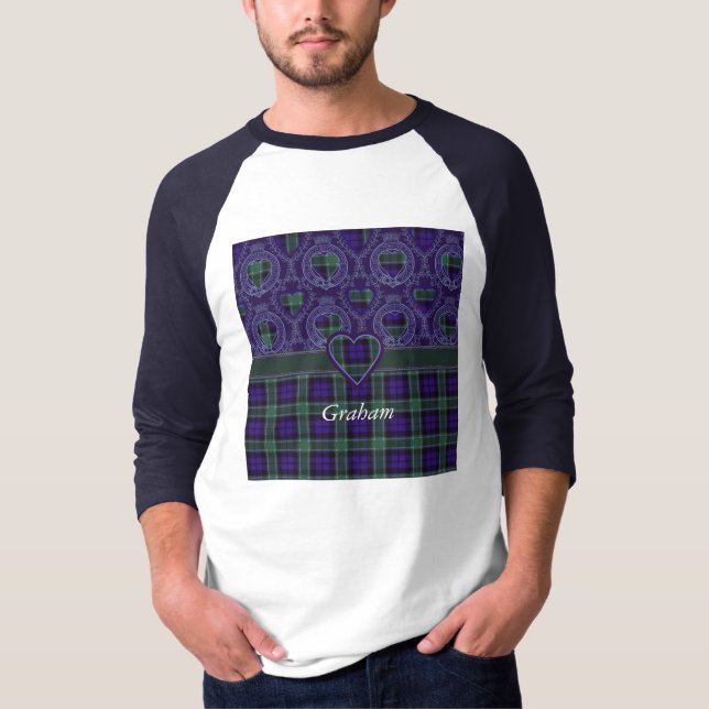 T-shirt Tartan d'écossais de plaid de clan de Graham (Devant)