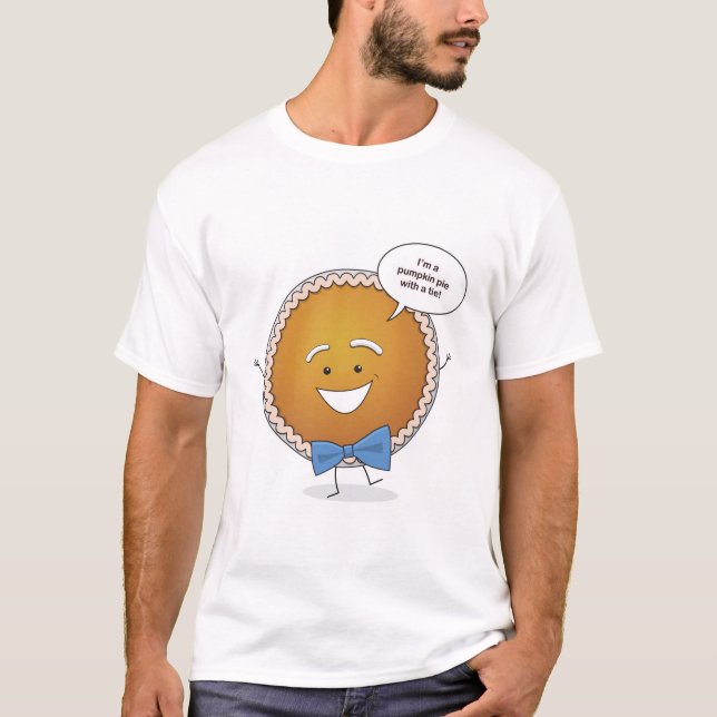 T-shirt Tarte de citrouille avec une cravate (Devant)