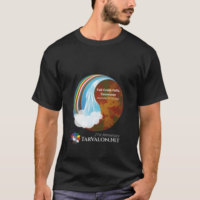 T-shirt TarValon.Net 21ème Anniversaire Fête Chemise noire (Devant)