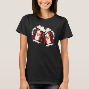 T-shirt Tasse à bière du drapeau du Pérou   Bière péruvien