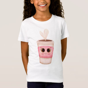 T-Shirt Tasse à café adorable avec de grands yeux brillant