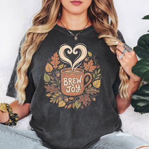 T-shirt Tasse à café Brew Joy Design Feuilles d'automne
