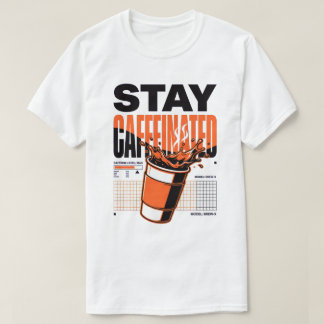 T-shirt Tasse à café orange néon Stay Caffeinated Punk