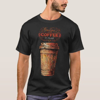 T-shirt Tasse de café dessinée à la main